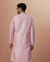 Pink Paisley Self Design Kurta Pajama image number 4